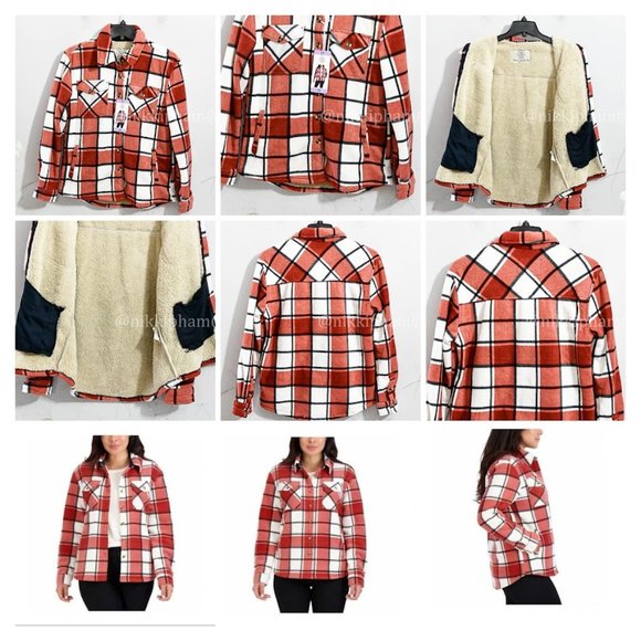 Sage Jackets & Blazers - NWT Sage Ladies' Plush Shirt Jacket in  RED